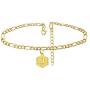Womens Initial Ankle Bracelets Letter Anklet,18K Gold Plated Figaro Chunky Chain Anklet Adjustable Beach Foot Ankle Summer Jewelry for Teens Girls Friend