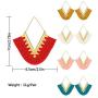 9 Pairs Tassel Statement Earrings Bohemian Fringe Silky Dangle Earrings V Shaped Handmade Geometric Triangle Drop Earrings for Women Girls