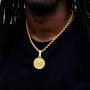 HELLOICE Holiday Gifts Iced Lion Head Pendant Circle Metal Necklace for Men Rapper 18K Gold Plated Pendant Punk Hip Hop Necklace