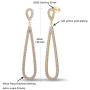 Gold Plated Sterling Silver Post Long Teardrop Earrings with CZ Simulated Diamonds Gift for Mothers Day Women Girls