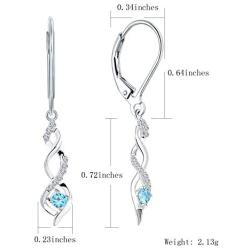 JO WISDOM 925 Sterling Silver Infinity Dangle & Drop Earrings with AAA Cubic Zirconia