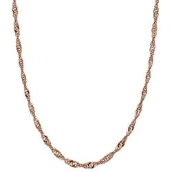 Honolulu Jewelry Company 14K Solid Rose Gold Singapore Twisted Curb Chain 16'' 18'' 20'' Necklace