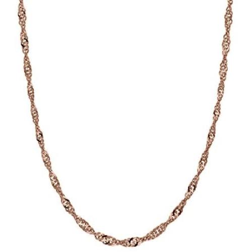 Honolulu Jewelry Company 14K Solid Rose Gold Singapore Twisted Curb Chain 16'' 18'' 20'' Necklace