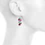 Lux Accessories Silver Tone Christmas X-Mas Jingle Bells Chandelier Earrings