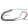 Mson Obsidian Pendant Necklace Obsidian Crystal Pendant Necklace Pattern with Extend Bead Chain for Men or Women