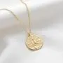 BENEIGE Coin Necklaces for Woman 14K Gold Retro Flower Animal Portrait Relief Charm Medallion Circle Disc Pendant Gold Jewelry