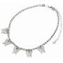 POLIPHILI Big Butterfly Pandant Necklace Tennis Rhinestone Iced Out Collar Chain Choker Necklace Jewelry Gifts for Women Ladies Girls