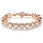SWEETV Round Cubic Zirconia Wedding Bracelets for Brides, Crystal Elegant Tennis Bracelet for Women Bridal Jewelry