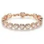 SWEETV Round Cubic Zirconia Wedding Bracelets for Brides, Crystal Elegant Tennis Bracelet for Women Bridal Jewelry