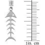 925 Sterling Silver Fishbone Fish Bones Skeleton Pendant Necklace 925 Sterling Silver Fishbone Fish Bones Skeleton Pendant Necklace