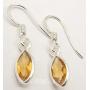 SilverStarJewel 925 Solid Silver Citrine French Wire Earrings 1.2'' Engagement Gift