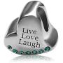 JMQJewelry Heart Live Love Laugh Birthstone Birthday Charms Beads For Bracelets Mom Grandma Son Daughter Brother Sister Jewelry