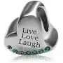 JMQJewelry Heart Live Love Laugh Birthstone Birthday Charms Beads For Bracelets Mom Grandma Son Daughter Brother Sister Jewelry
