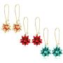 ELEARD Christmas Bow Earrings for Women Girls Gold Red Green Gift Bow Drop Earrings Xmas Present Bow Dangle Earring Holiday Party Jewelry Set