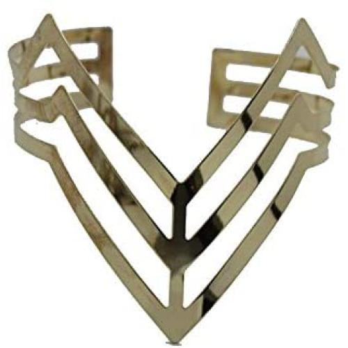 TFJ Women Fashion Jewelry Gold Metal High Upper Arm Cuff Bracelet Bling Wonder Costume Style