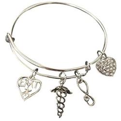 Infinity Collection EMT Charm Bangle Bracelet, EMT Jewelry, Makes Perfect EMT Gifts