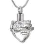Crystal Inlay Cremation Jewelry for Ashes Stainless Steel Keepsake Memorial Pendant Engraved Always Mind Forever in My Heart Urn Necklace