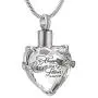 Crystal Inlay Cremation Jewelry for Ashes Stainless Steel Keepsake Memorial Pendant Engraved Always Mind Forever in My Heart Urn Necklace