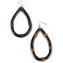 Bamboo Teardrop Earrings, BB Panda Unique Handmade Natural Bamboo Root Water Drop Dangle Earrings for Women and Girls, Set of 2, Gold and Burnt Black Color