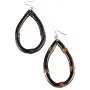 Bamboo Teardrop Earrings, BB Panda Unique Handmade Natural Bamboo Root Water Drop Dangle Earrings for Women and Girls, Set of 2, Gold and Burnt Black Color