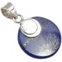 SilverStarJewel 925 Sterling Silver Natural Lapis Lazuli Flat Pendant 1.4''