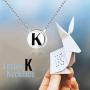 LUHE Initial Necklace Sterling Silver Circle Engraved Name 26 Letter Alphabet Pendant Necklace Jewelry Gifts for Women Teens Girls