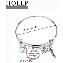 HOLLP Teacher Bracelet Teacher Appreciation Gift Thank You for Taking Me Under Your Wing and Helping Me Fly Gift