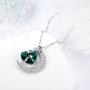 Sterling Silver Emerald Necklace for Women Birthday Gifts Mom Wife I Love You to the Moon and Back Jewelry Half Moon Shooting Star Pendant Necklace