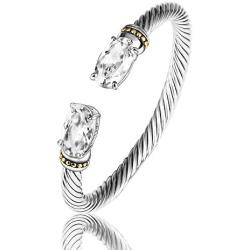 UNY Stainless Steel Cuff Bangles Crystal Mosaic Bracelet Bangle for Women Fashion Jewelry BR75854