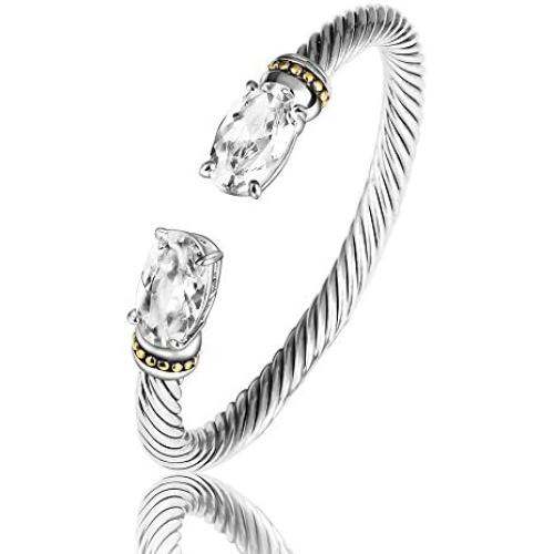 UNY Stainless Steel Cuff Bangles Crystal Mosaic Bracelet Bangle for Women Fashion Jewelry BR75854