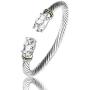UNY Stainless Steel Cuff Bangles Crystal Mosaic Bracelet Bangle for Women Fashion Jewelry BR75854