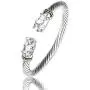 UNY Stainless Steel Cuff Bangles Crystal Mosaic Bracelet Bangle for Women Fashion Jewelry BR75854