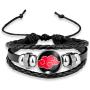 Naruto Sharingan Eye Akatsuki Anime Leather Wristband Braided Bracelet Naruto Time Gemstone Leather Cosplay Jewelry