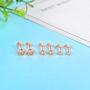 Silver Stud Earrings for Women Men Girls 3 Pairs of Hypoallergenic Small Rose Gold Plated Cubic Zirconia Cartilage Earrings Jewelry Sets (2mm/3mm/4mm)
