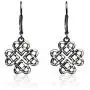 Sterling Silver Diamond-cut Celtic Heart Love Knot Leverback Earrings Sterling Silver Diamond-cut Celtic Heart Love Knot Leverback Earrings