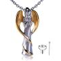 Bivei Guardian Angel Cremation Jewelry for Ashes Keepsake Holder Memorial Urn Pendant Necklace with Funnel Kit