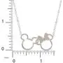 Disney Mickey and Minnie Mouse Jewelry for Women, Silver Plated Interlocking Mickey and Minnie Mouse Pendant Necklace; Disney Mickey and Minnie Mouse Jewelry for Women, Silver Plated Interlocking Mickey and Minnie Mouse Pendant Necklace;