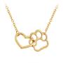 MIXIA Cat Dog Puppy Paw Print Stamped Pet Memorial Pendant Necklace Love Heart Necklace Jewelry