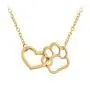 MIXIA Cat Dog Puppy Paw Print Stamped Pet Memorial Pendant Necklace Love Heart Necklace Jewelry