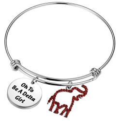 AKTAP Delta Sigma Theta Sorority Paraphernalia Gift DST Inspired Red Elephant Bracelet Oh To Be A Delta Girl Sorority Gift