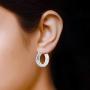 LeCalla Sterling Silver Jewelry Antique Byzantine Inspired Click-Top Hoop Earring for Women