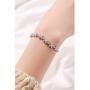 Miss Rabbit Cubic Zirconia Classic Flower Tennis Bracelet for Women with Elegant Box, White Gold Plating Bridal Adjustable Bracelet for Wedding Jewelry Gift