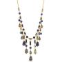 CATHERINE MALANDRINO Multi-Colored Stone Waterfall Style Yellow Gold-Tone Necklace for Women