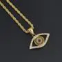 Moca Jewelry Hip-Hop Evil Eye Pendant Stainless Steel Chain Rhinestone Crystal Necklace for Men Women Moca Jewelry Hip-Hop Evil Eye Pendant Stainless Steel Chain Rhinestone Crystal Necklace for Men Women