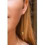 Dagger Threader Earrings for Women | 14k Gold Dangle Earrings for Women | Dagger Drop Earrings for Women | Long Chain Earrings for Women | Nickel Free Hypoallergenic Thread Earrings, Triangle Earrings