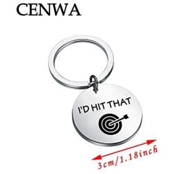 CENWA Darts Gifts Dart Player Jewelry I’d Hit That Keychain Darts Game Lovers Gift Gamer Gift
