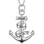 925 Sterling Silver Engraved Anchor Pendant Pirate Nautical Necklace Sailors Jewelry Gifts for Men Women