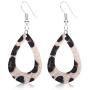 GIMEFIVE 4 Pairs Leather Teardrop Glitter Sequins Earring Lightweight Leaf Drop Bohemian Hollow Earrings for Women Girl