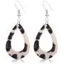 GIMEFIVE 4 Pairs Leather Teardrop Glitter Sequins Earring Lightweight Leaf Drop Bohemian Hollow Earrings for Women Girl