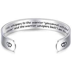 LParkin Encouragement Bracelet Warrior Bracelet Fate Whispers to The Warrior You Cannot Withstand The Storm. I Am The Storm